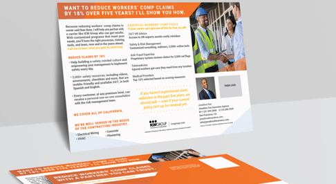ICW Group LeadGen OnDemand allows you to design workers' comp postcards