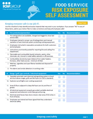 Risk Exposure Self-Assessment Form