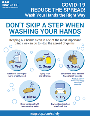 COVID-19 Poster: Reduce The Spread - Wash Your Hands the Right Way