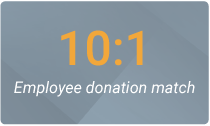 Ten to one employee donation match