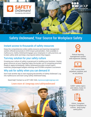 ICW Group's Safety OnDemand flyer