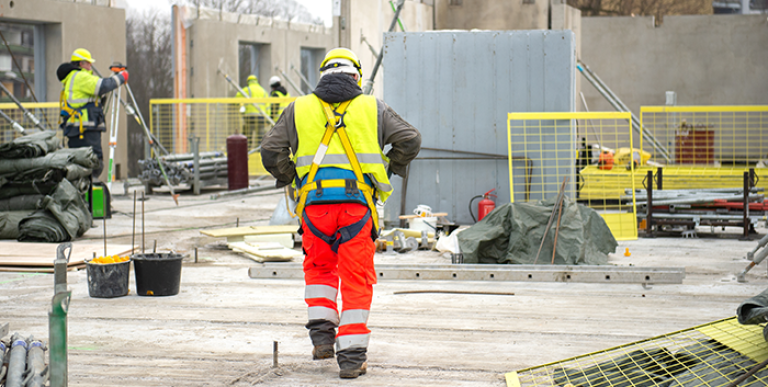 A worker at a construction site.