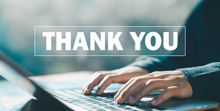 Thank you message.